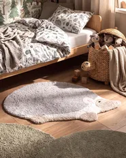 Kids Rug HEDGY Grey 80 x 120 cm Cotton_1107757