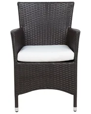 Set of 2 Garden Chairs with Cushions ITALY PE Rattan Dark Brown_727408