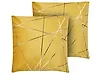 Koristetyynysetti 2 kpl PINUS 45 x 45 cm Sametti Keltainen Geometrinen kuvio