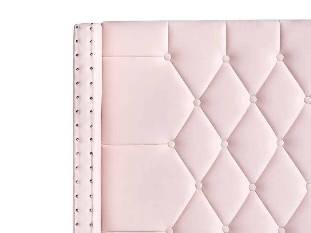 Säng med förvaring LUBBON Sammet Pastellrosa 140 x 200 cm_833874