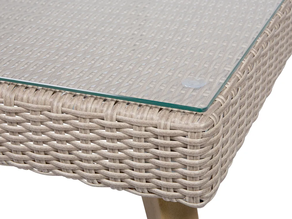Garden Lounge Set with Table 4 Seater VITTORIA PE Rattan Grey_744944