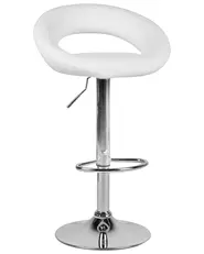 Set of 2 Bar Chairs PEORIA Swivel Faux Leather White_743376