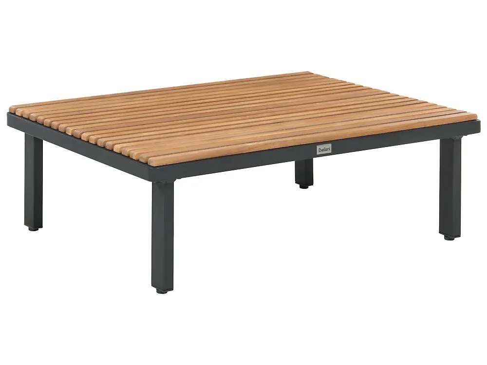 Garden Corner Sofa with Table 5 Seater FIVIZZANO Acacia Wood Dark Grey_1158797