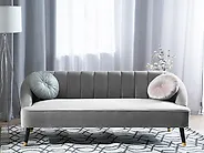 Sofa 3 Seater ALSVAG Velvet Light Grey_1173989