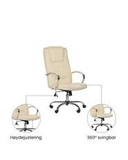 Massasjestol med varmefunksjon GRANDEUR Kunstskinn Beige_1071334
