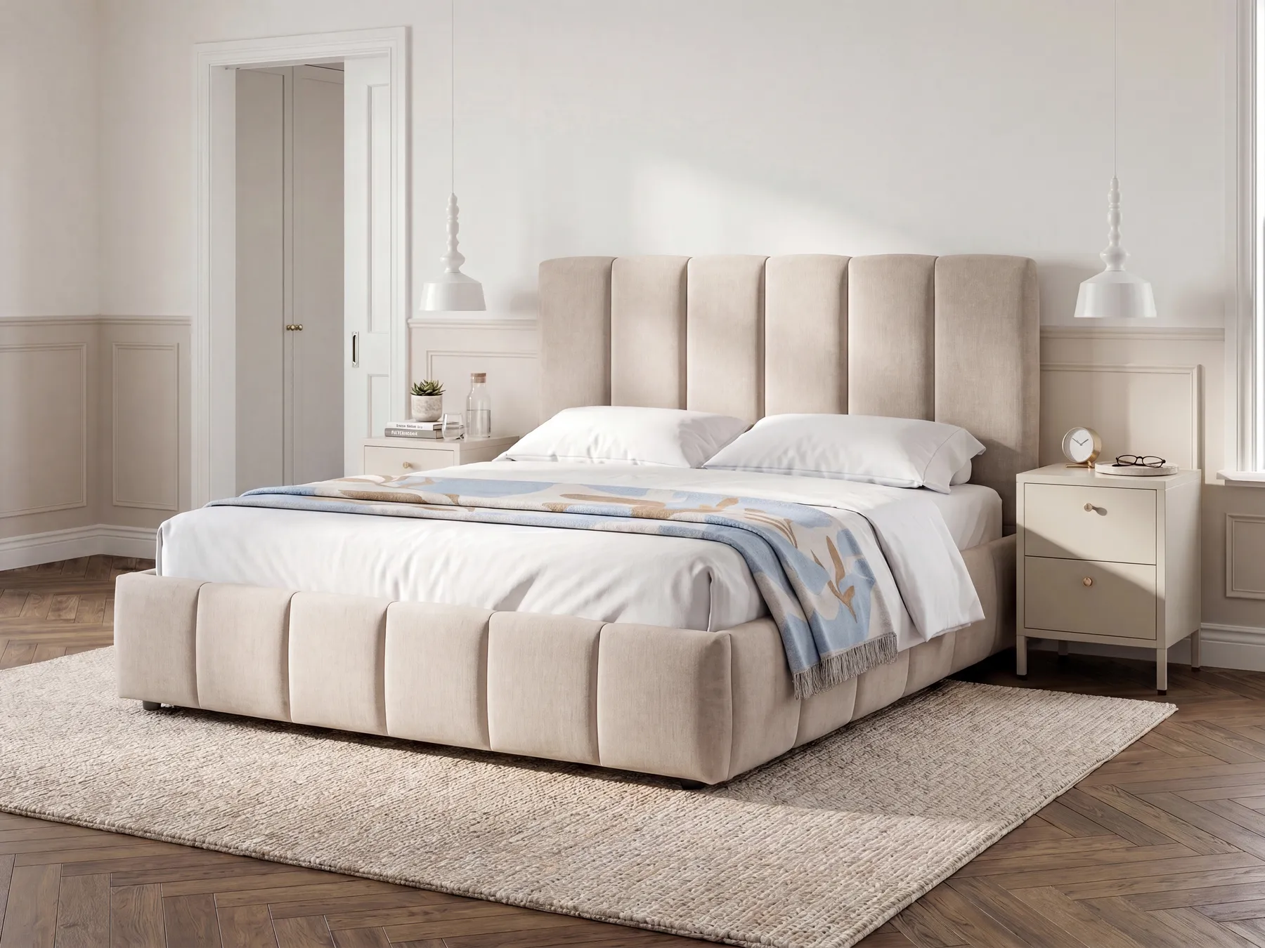 Säng med förvaring VAUVERT Taupe 160 x 200 cm_1093416