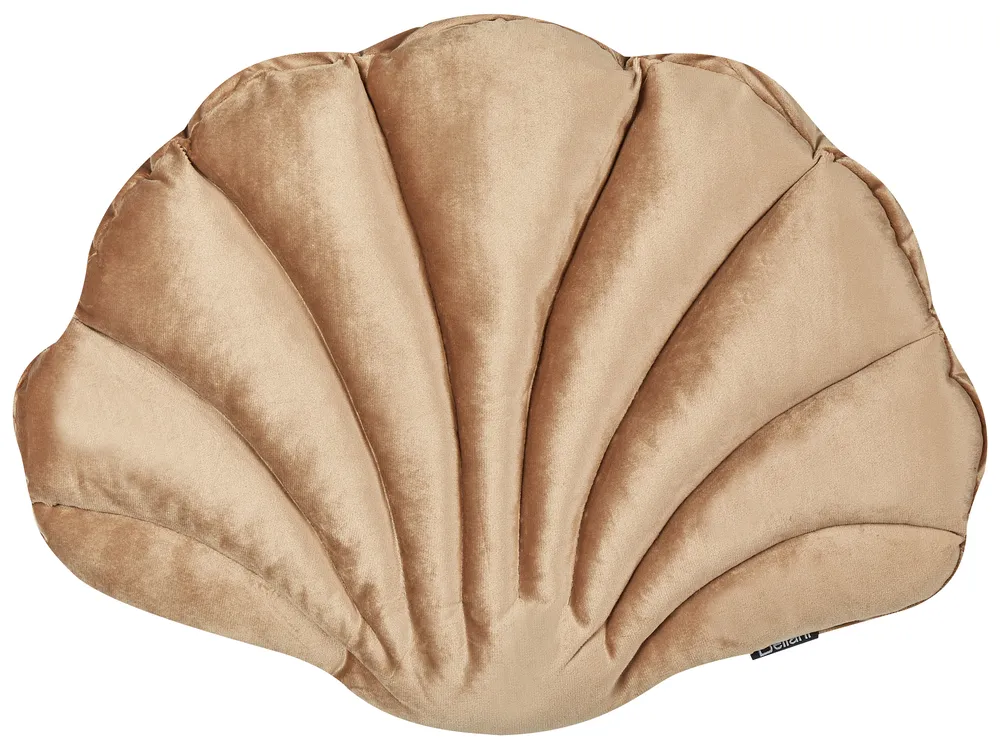 Set of 2 Decorative Cushions CONSOLIDA 47 x 35 cm Velvet Dark Beige Solid_890978