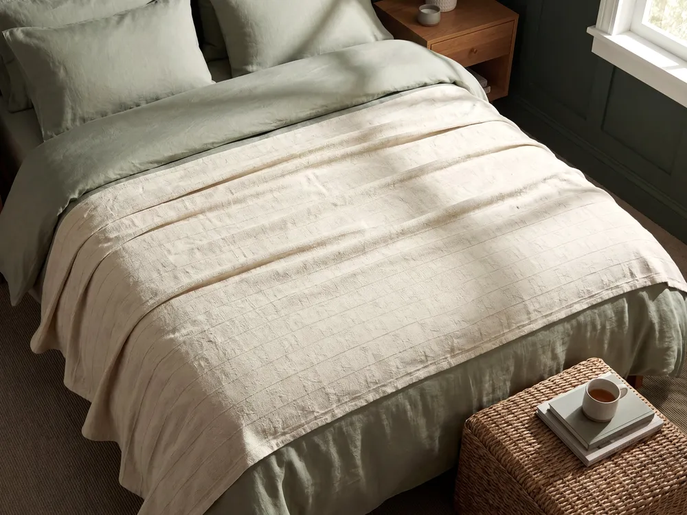 Bedspread MARAKA Cotton 200 x 220 cm Light Beige