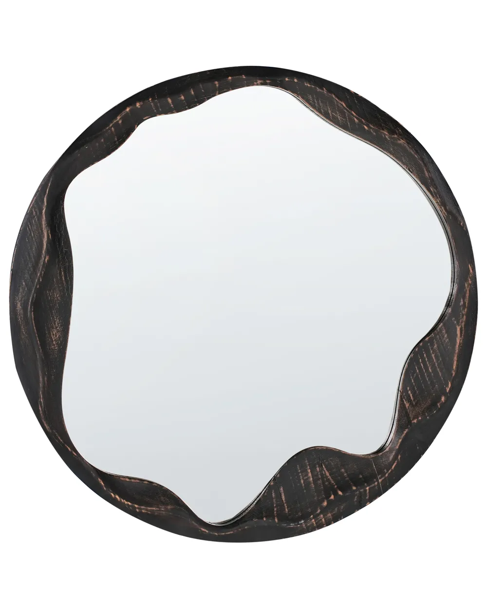 Wall Mirror LANGON 60 cm 60 cm Pine Wood Dark Brown