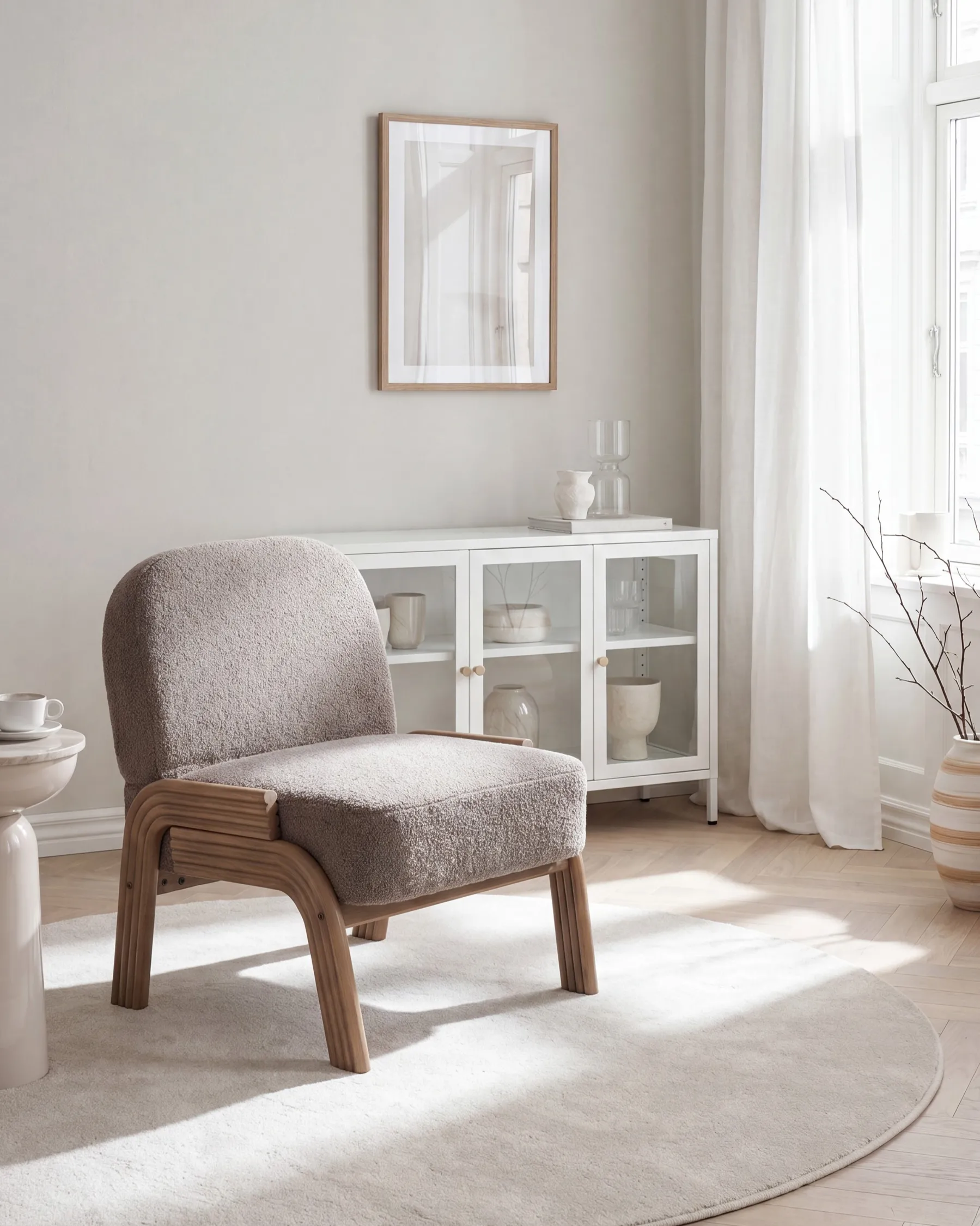 Fåtölj ORTEN Bouclé Taupe_1085571