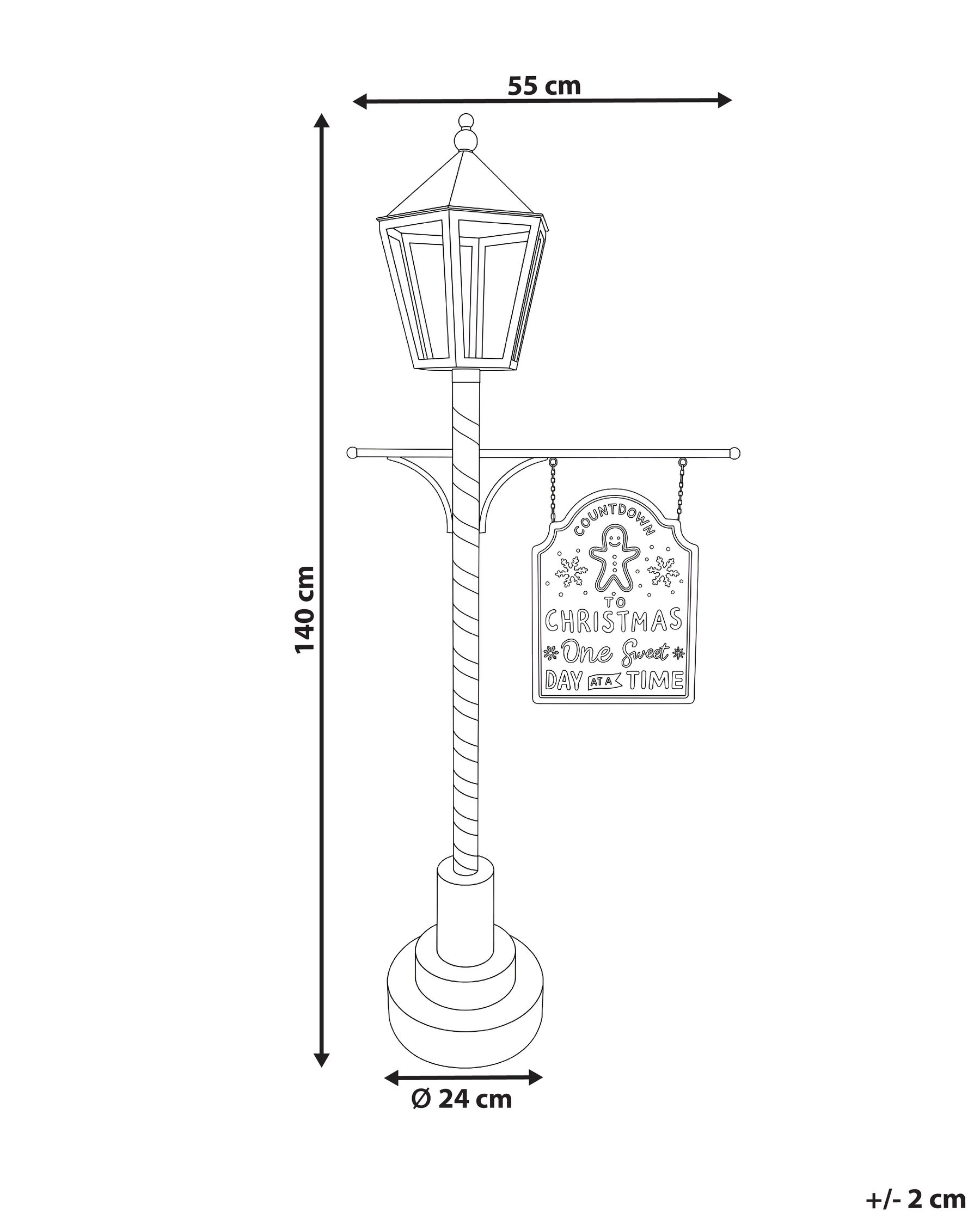 Joulukoriste KAAVI 140 cm Valopylväs Punainen/valkoinen_1173718