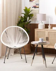 Set of 2 Garden Chairs ACAPULCO II PE Rattan White_817070