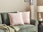 Set of 2 Decorative Cushions LEUZEA 45 x 45 cm Boucle Pastel Pink Solid_903362