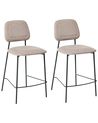 Set med 2 barstolar DUETTE Konstlinne Taupe