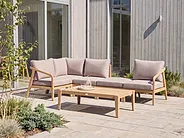 Trädgårdssoffbord RIVELLO 123 cm 68 cm Akaciaträ Ljusbrun_1156399