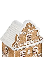 Set med 3 juldekorationer LED RIMPI 21/25/26 cm Hus Brun_1175167
