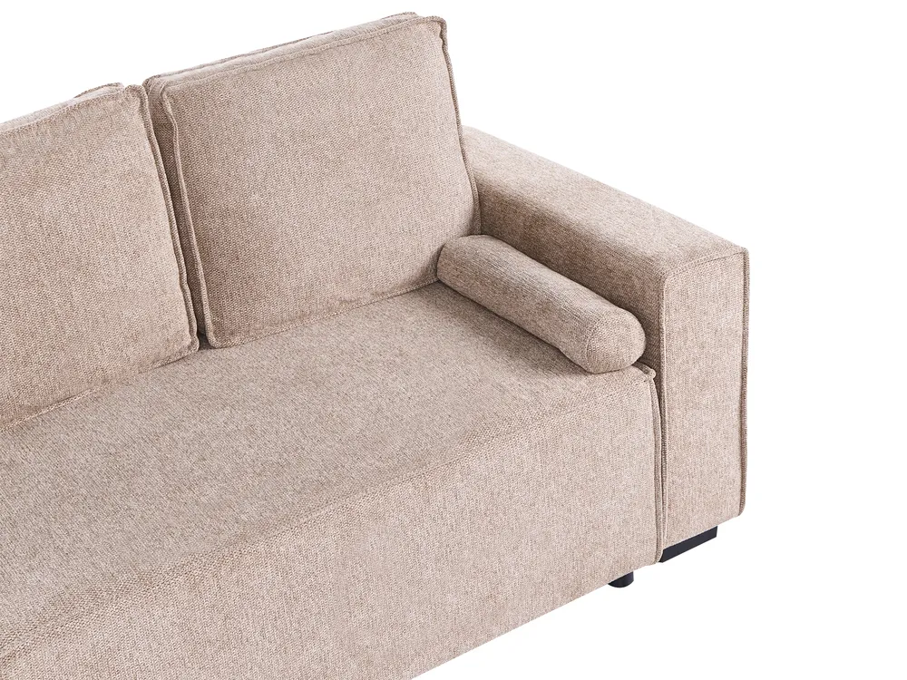 Hörnbäddsoffa 3-sits EDANE med förvaring Beige Högervänd_1057080