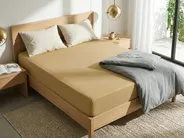 Fitted Sheet JANBU 180 x 200 cm Cotton Olive Green_845903