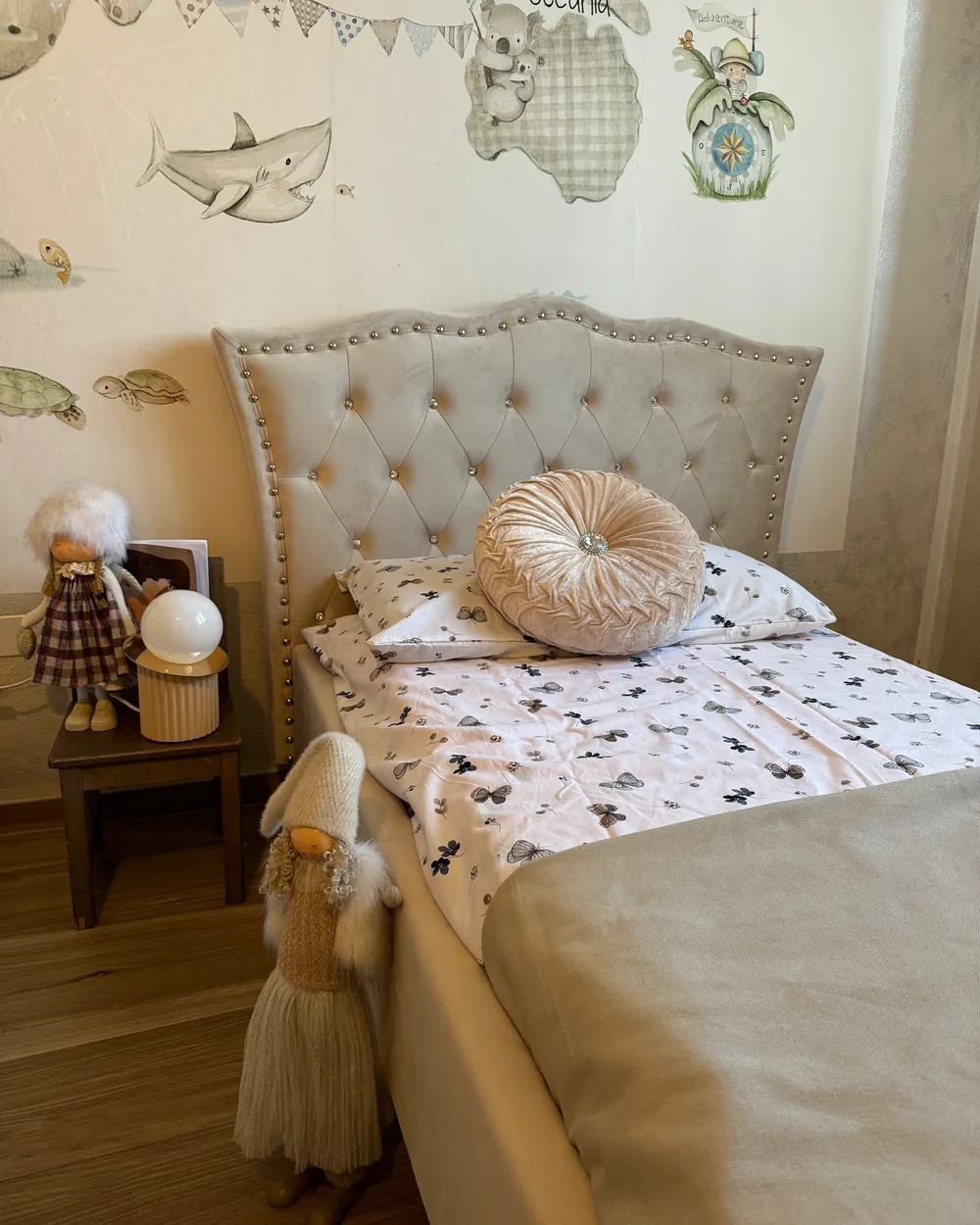 Bed Velvet METZ 90 x 200 cm (EU Single) Beige_905210