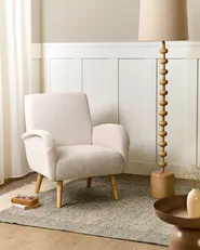 Armchair PLASSEN Fabric Light Beige_1012164