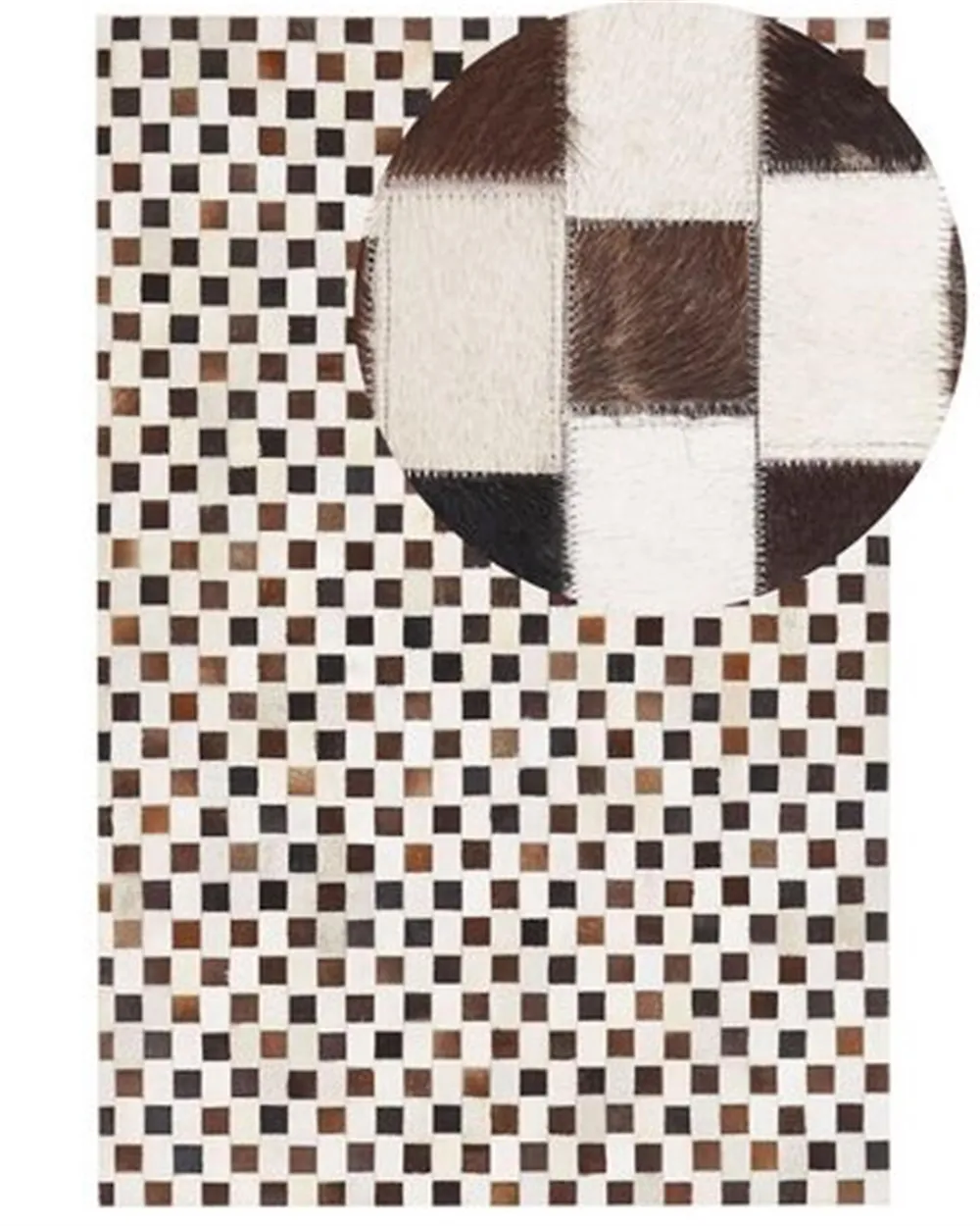 Matta KAYABEY Beige 160 x 230 cm Läder_1179507