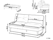 Sofa Bed 3 Seater YILA Fabric Brown_1056196