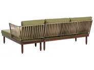 Garden Lounge Set with Table 4 Seater CREMONA Acacia Wood Dark Brown/ Green Left Hand_1099774