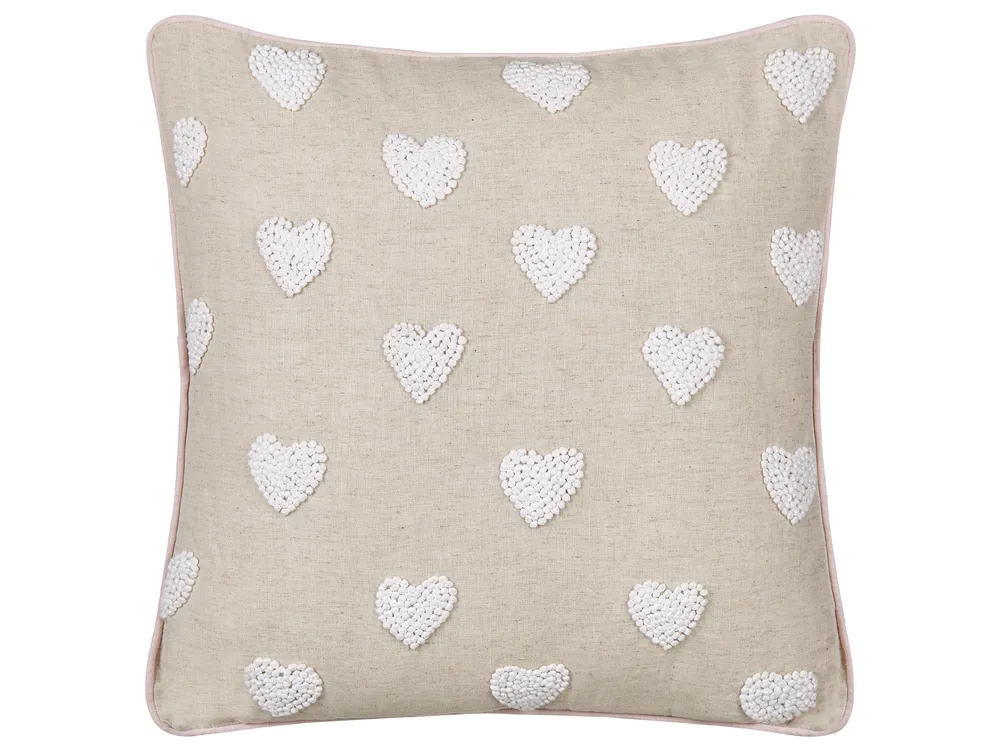 Throw Cushion GAZANIA Cotton 45 x 45 cm Beige