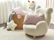 Set of 2 Decorative Cushions ARALES 30 x 50 cm Cotton Pastel Pink Animal Pattern_893099