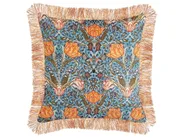Throw Cushion MITELLA 45 x 45 cm Velvet Blue Floral Pattern_838735