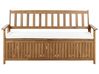 Garden Bench with Cushion SOVANA 160 cm Acacia Wood Off-White