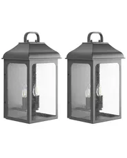Set med 2 vägglampor för utomhusbruk VIDBOL Svart_1099943