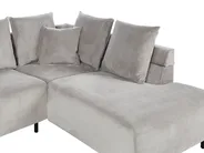 Corner Sofa 4 Seater LUNNER Corduroy Light Grey Left Hand_961099