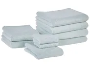 Set of 9 Towels MITIARO Terry Cotton Mint Green_1067678