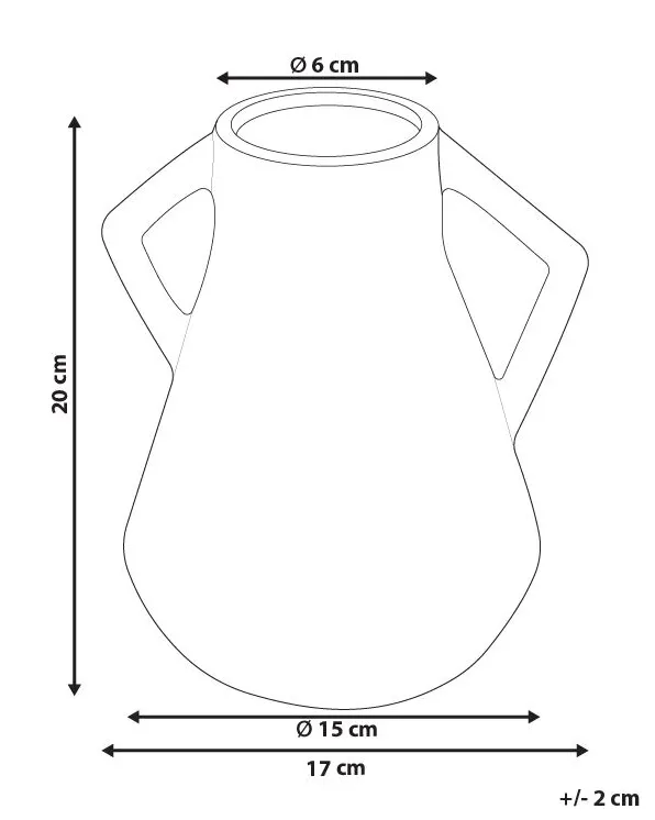 Kukkamaljakko FERMI 20 cm Keramiikka Musta_846201