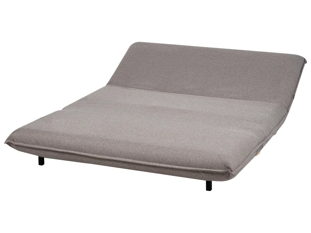 Sofa Bed 2 Seater ABISKO Faux Linen Dark Grey_1030912