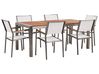 Garden Dining Set 6 Seater GROSSETO Eucalyptus Wood Brown/ White