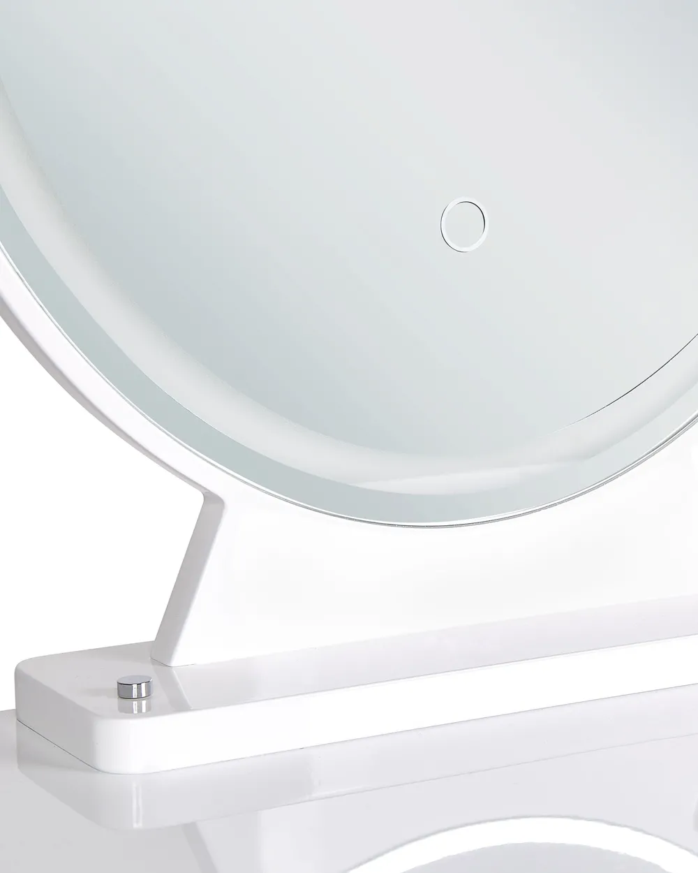 Sminkbord med spegel och pall CAEN LED Vit_844965