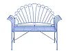 Garden Bench CAVINIA 125 cm Metal Light Blue