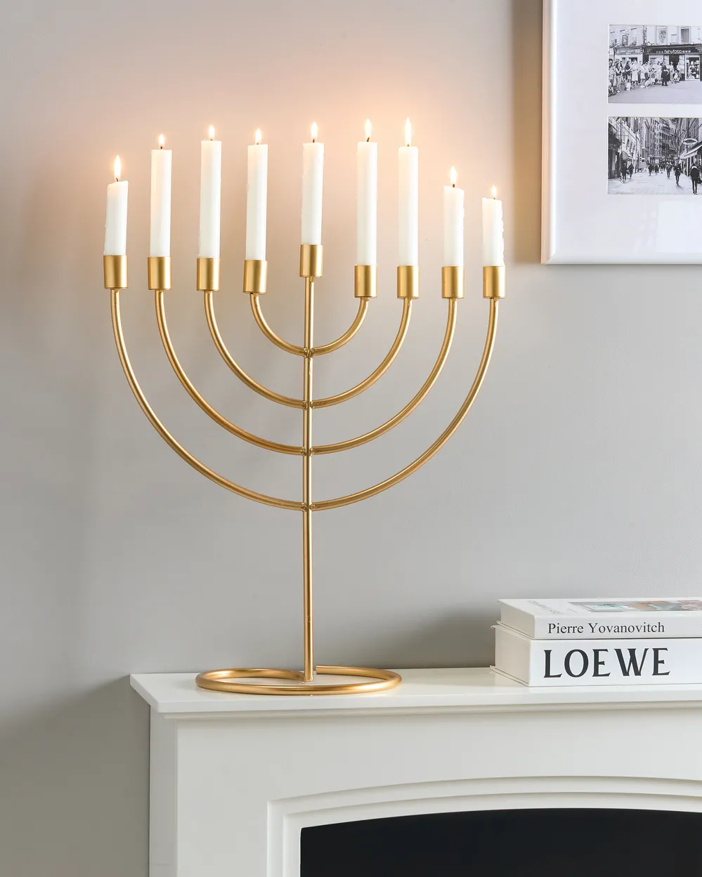 Candle Holder AMORA 50 cm Metal Gold
