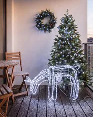 Outdoor Decoration LED KRISTNES 53 cm Animated Roe Deer White_1082178