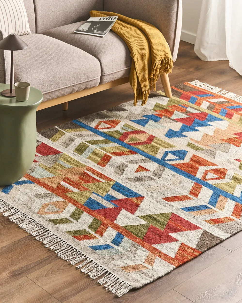 Rug KAGHSI Multicolour 140 x 200 cm Kilim Wool