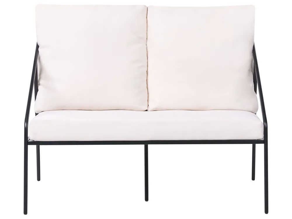 Garden Lounge Set with Table 4 Seater USTICA Metal Black_1037378