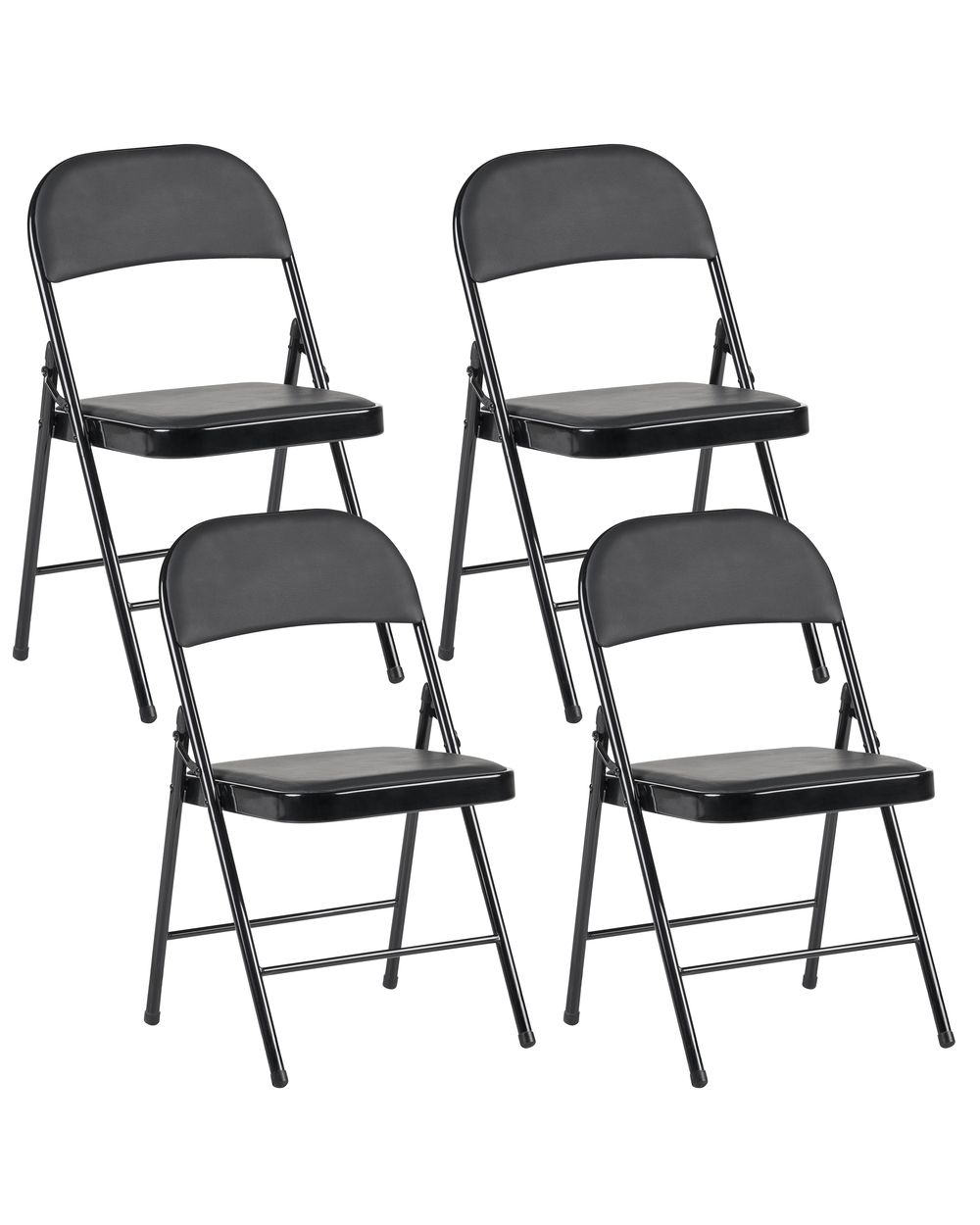 Set med 4 hopfällbara stolar SHASTA Metall Svart