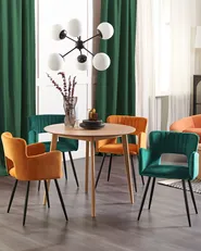 Set of 2 Dining Chairs SANILAC Velvet Emerald Green_847164