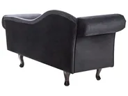 Left-Hand Chaise Longue LATTES II with Cushion Velvet Black_947552