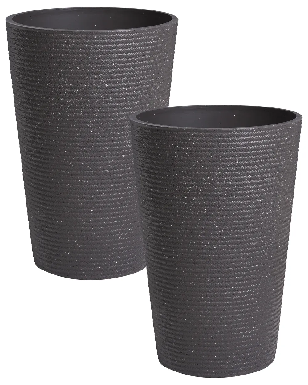 Set of 2 Plant Pots MEUM 35 cm Black