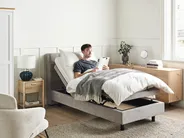 Adjustable Bed Fabric DUKE 90 x 200 cm (EU Single) Light Grey_973496