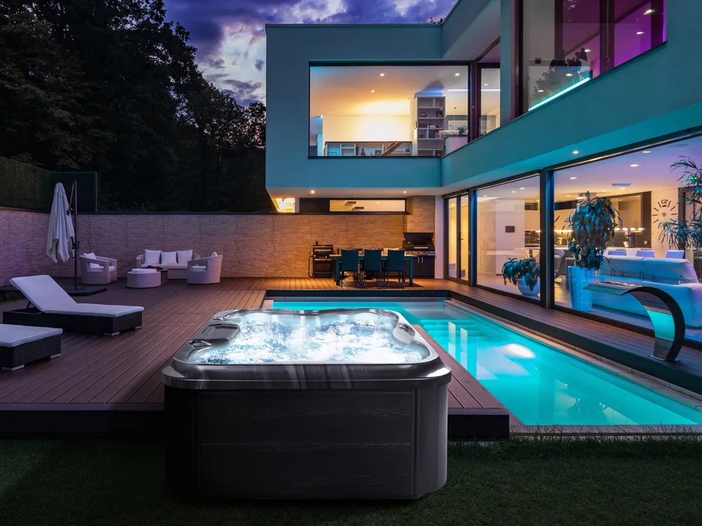 Outdoor Hot Tub with LED ARCELIA Grey