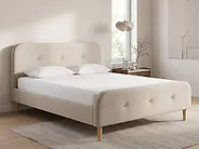 Bed Faux Linen RENNES 180 x 200 cm (EU Super King) Light Beige_1182340